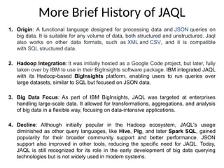 Jaql ii. Machine learning Search Indexing and techniques | PPTX