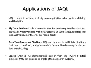 Jaql ii. Machine learning Search Indexing and techniques | PPTX