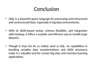 Jaql ii. Machine learning Search Indexing and techniques | PPTX