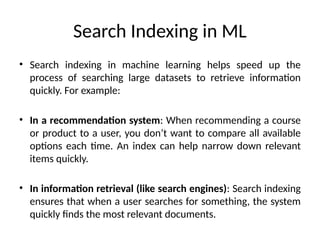 ii. Machine learning Search Indexing and techniques | PPTX