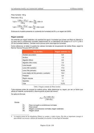 II. La industria textil y su control de calidad | PDF