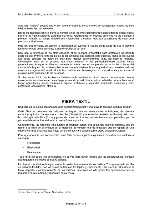 II. La industria textil y su control de calidad | PDF