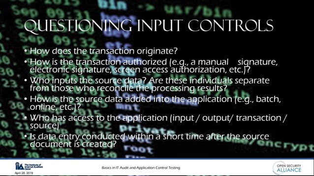 Basics in IT Audit and Application Control Testing | PDF