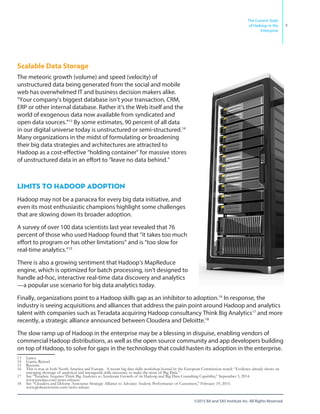 IIA: The Current State of Hadoop in the Enterprise | PDF