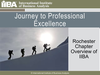 Journey to Professional Excellence Rochester Chapter Overview of IIBA 