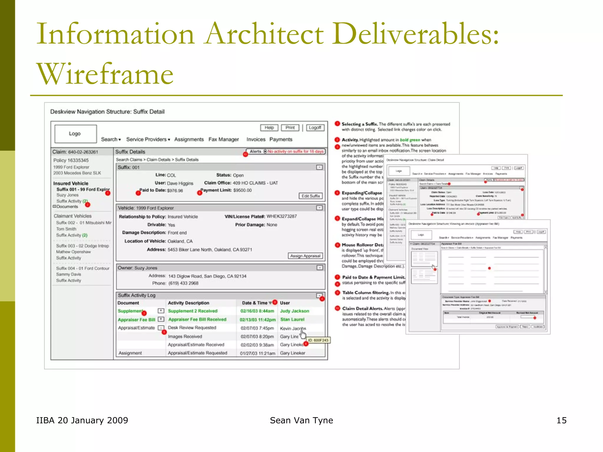 Information Architect Deliverables: Wireframe 