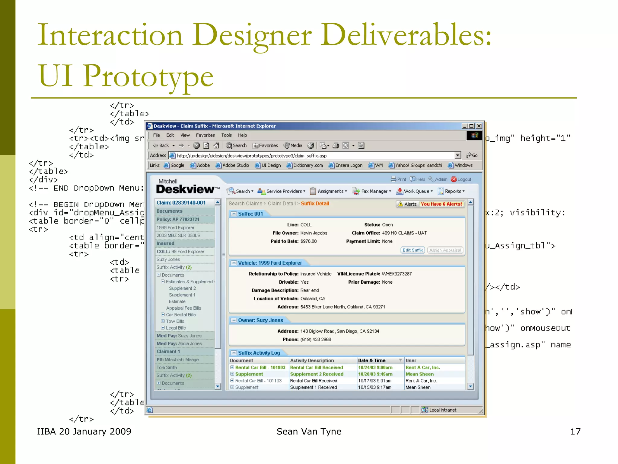 Interaction Designer Deliverables: UI Prototype 