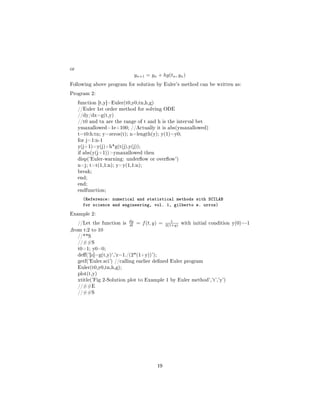 Numerical Solutions to Ordinary Differential Equations in Scilab | PDF