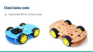 Chassi baixo custo
❏ Impressão 3D ou Corte a Laser
 