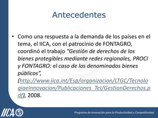 Guía para la Gestión de la Propiedad Intelectual en Consorcios Regionales de Investigación Agrícola