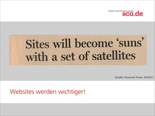 Quelle: Financial Times, 04/2011




Websites werden wichtiger!
 