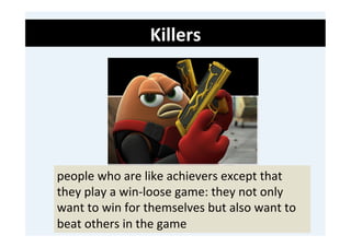 Killers	
  
	
  
	
  
	
  




       people	
  who	
  are	
  like	
  achievers	
  except	
  that	
  
       they	
  play	...