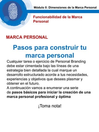 Dimensiones de la Marca Personal | PDF