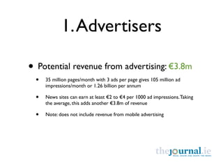 2. Subscriptions

• Potential revenue from subscriptions: €3.3m
 •   3% of 700,000 unique users is 21,000 paying users

 •...