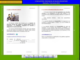 II ENCUENTRO PROVINCIAL DE BLOGS EDUCATIVOS
ARCE: UNIDAD DIDACTICA
                                               Marbella, 7 de marzo 2012




                         http://leccionesdefol.blogspot.com/
 