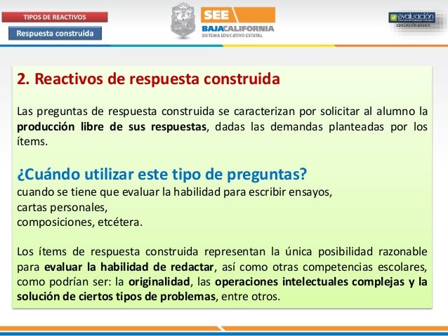 II evaluacion reactivo