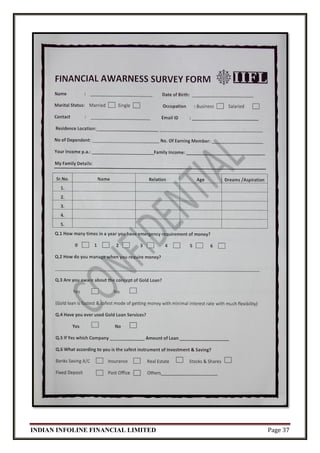 INDIAN INFOLINE FINANCIAL LIMITED Page 37
 