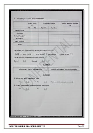 INDIAN INFOLINE FINANCIAL LIMITED Page 38
 
