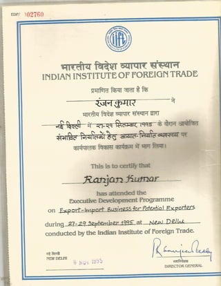 Iift certificate