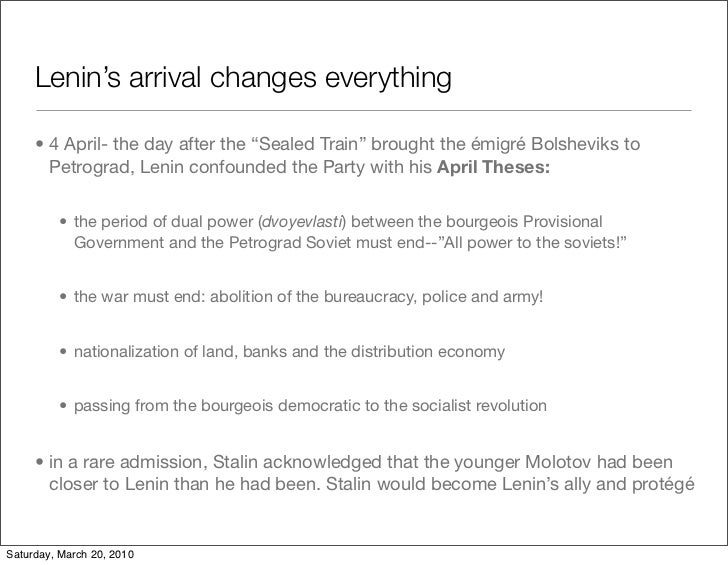 Lenin's april theses significance
