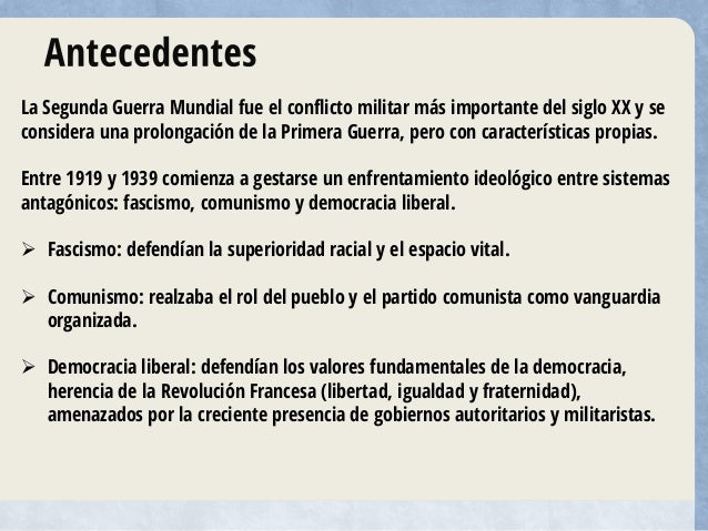 II Guerra Mundial. antecedentes