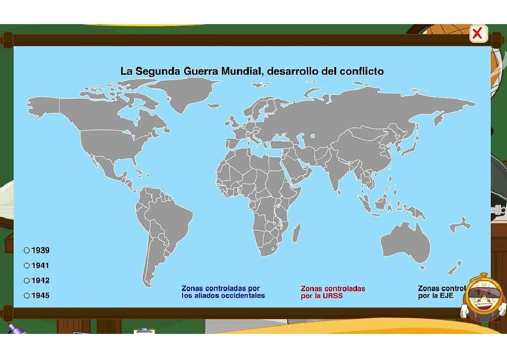 Mapa desarrollo del conflicto II Guerra Mundial
