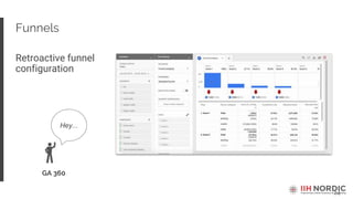 24
Funnels
Retroactive funnel
configuration
GA 360
Hey...
 