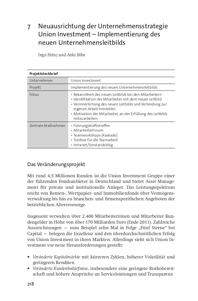 218 7 neuausrichtung der unternehmensstrategie union investment implementierung des neuen unternehmensleitbilds ingo - Unternehmensleitbild Beispiele 218 7 neuausrichtung der unternehmensstrategie union investment implementierung des neuen unternehmensleitbilds ingo - Unternehmensleitbild Beispiele