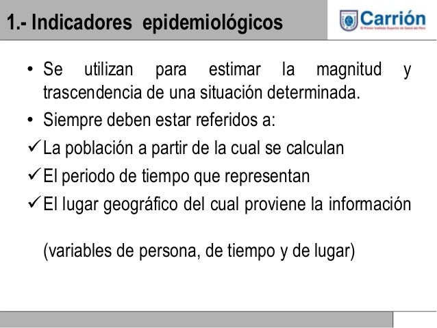 Resultado de imagen para indicadores epidemiológicos
