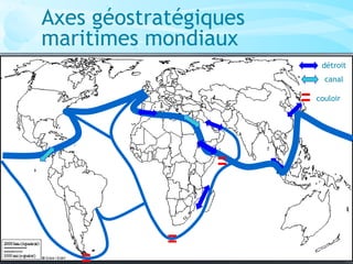 détroit
canal
couloir
Axes géostratégiques
maritimes mondiaux
 