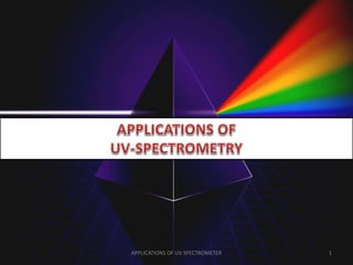 1APPLICATIONS OF UV SPECTROMETER
 