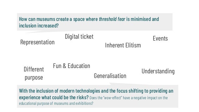 How can museums create a space where threshold fear is minimised and
inclusion increased?
With the inclusion of modern tec...