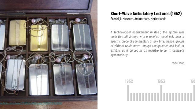 Short-Wave Ambulatory Lectures (1952)
Stedelijk Museum, Amsterdam, Netherlands
A technological achievement in itself, the ...
