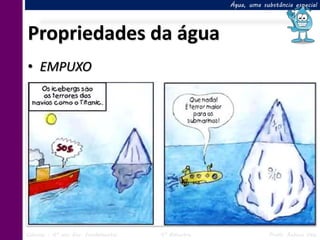 Água, uma substância especial




Propriedades da água
• EMPUXO




Ciências – 6º ano Ens. Fundamental   4º Bimestre               Profa. Rebeca Vale
 