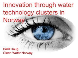 Innovation through water
technology clusters in
Norway



Bård Haug
Clean Water Norway
 