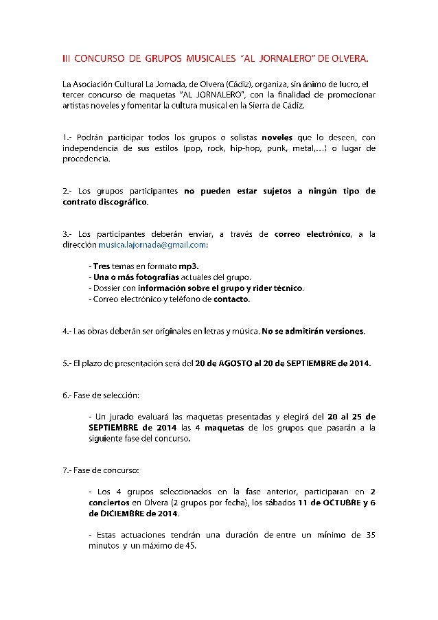 Iii concurso de grupos musicales