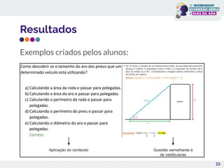 Resultados
25
Exemplos criados pelos alunos:
 