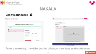 NAKALA
16
Les visionneuses
Fichier sous embargo non visible pour les utilisateurs n’ayant pas les droits de lecture
 