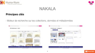 NAKALA
8
Principes clés
- Moteur de recherche sur les collections, données et métadonnées
 