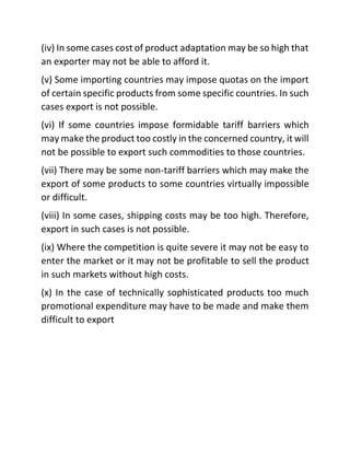 Export Difficulty Foreign market | PDF