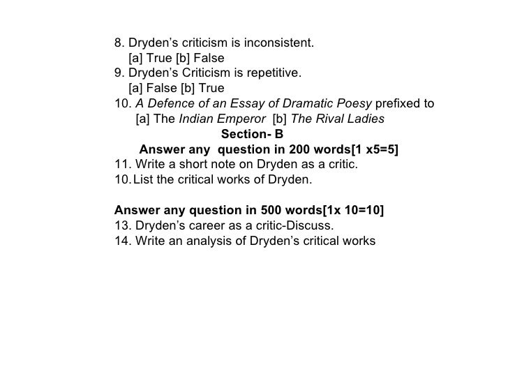 An essay of dramatic poetsy