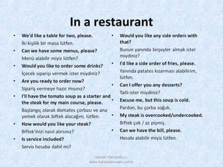 In a restaurant
HAKAN TOPUZOĞLU -
www.hakantopuzoglu.com.tr
 