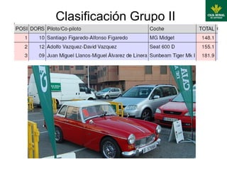 Clasificación Grupo II
 