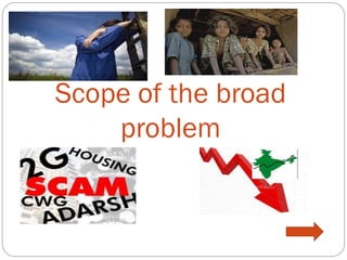 Scope of the broad
problem
 