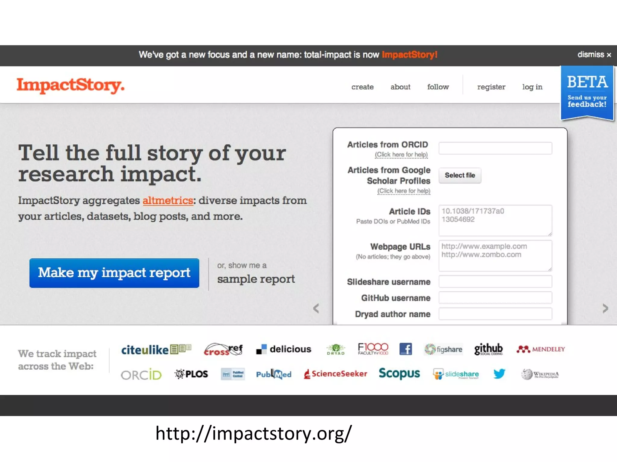 http://impactstory.org/
 