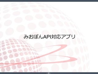 ‐ 25 ‐
みおぽんAPI対応アプリ
 