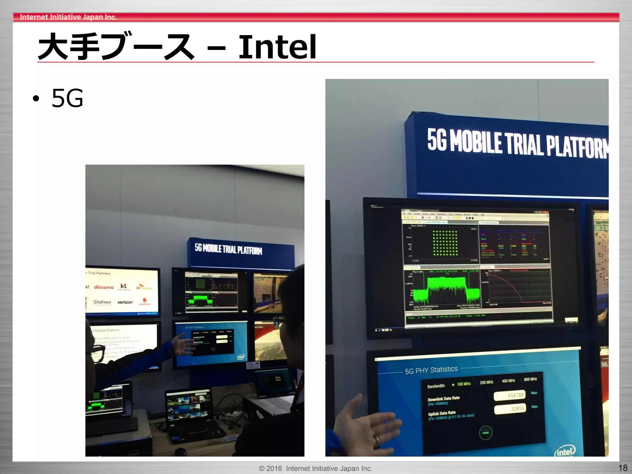 © 2016 Internet Initiative Japan Inc. 18
大手ブース – Intel
• 5G
 