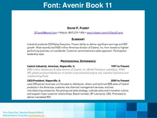 professional resume font