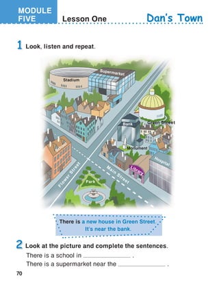 70
MODULE
FIVE
There is a school in .
There is a supermarket near the .
Dan’s Town
 