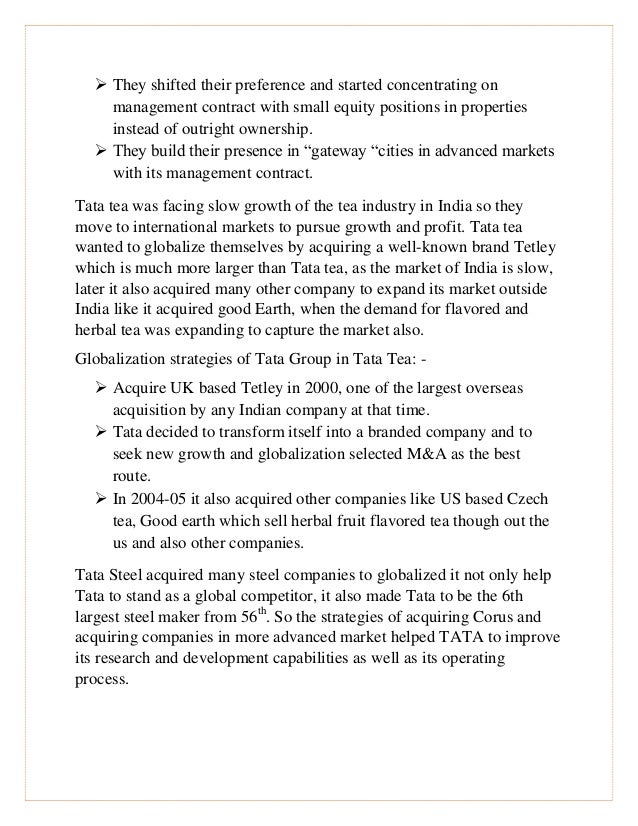 House Of Tata Acquiring A Global Footprint